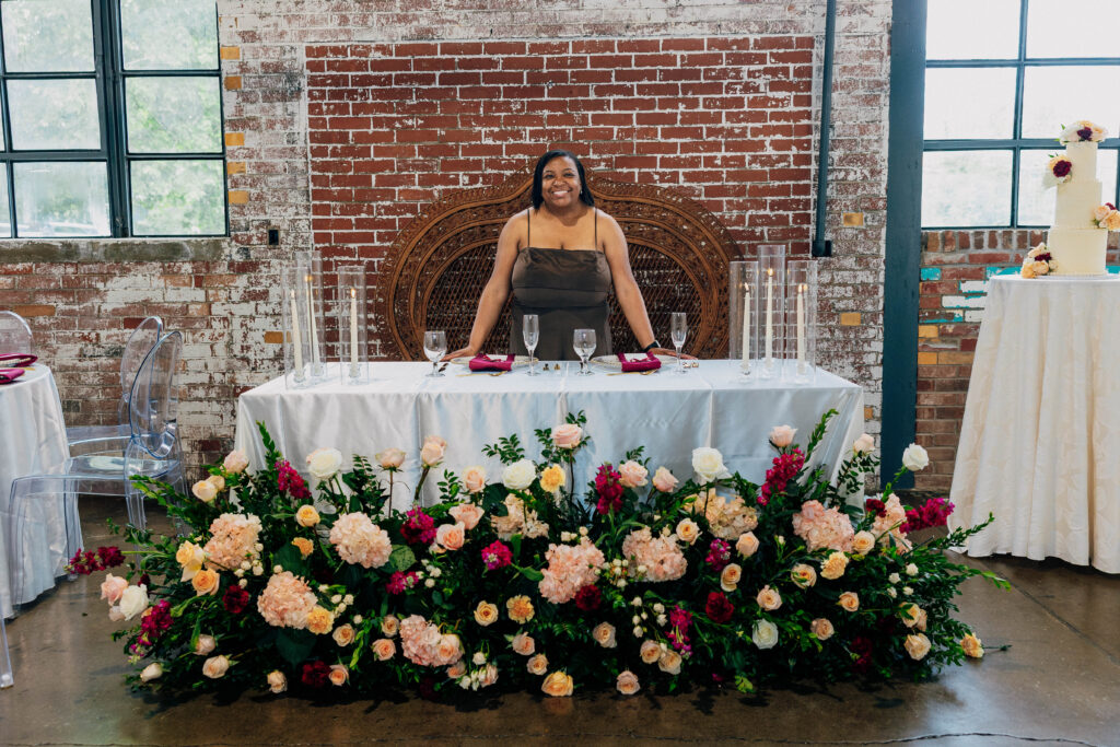 Black Indianapolis Wedding Planner. Modern Industrial Wedding. Indianapolis Florist