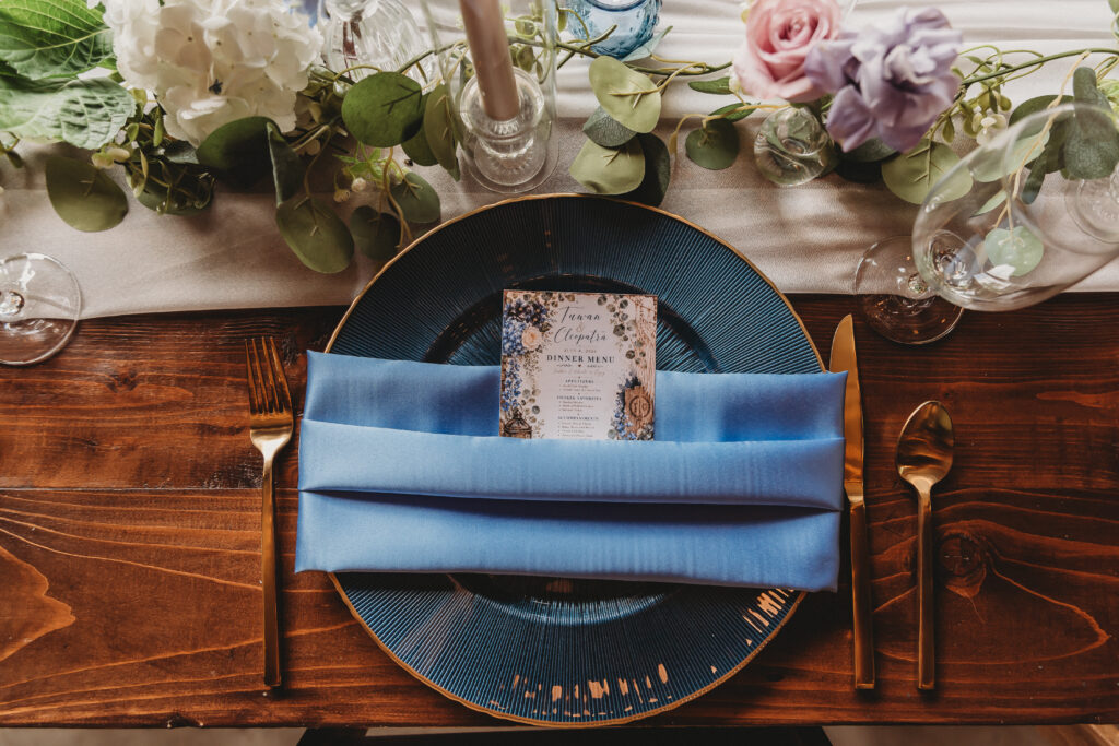 purple and blue wedding